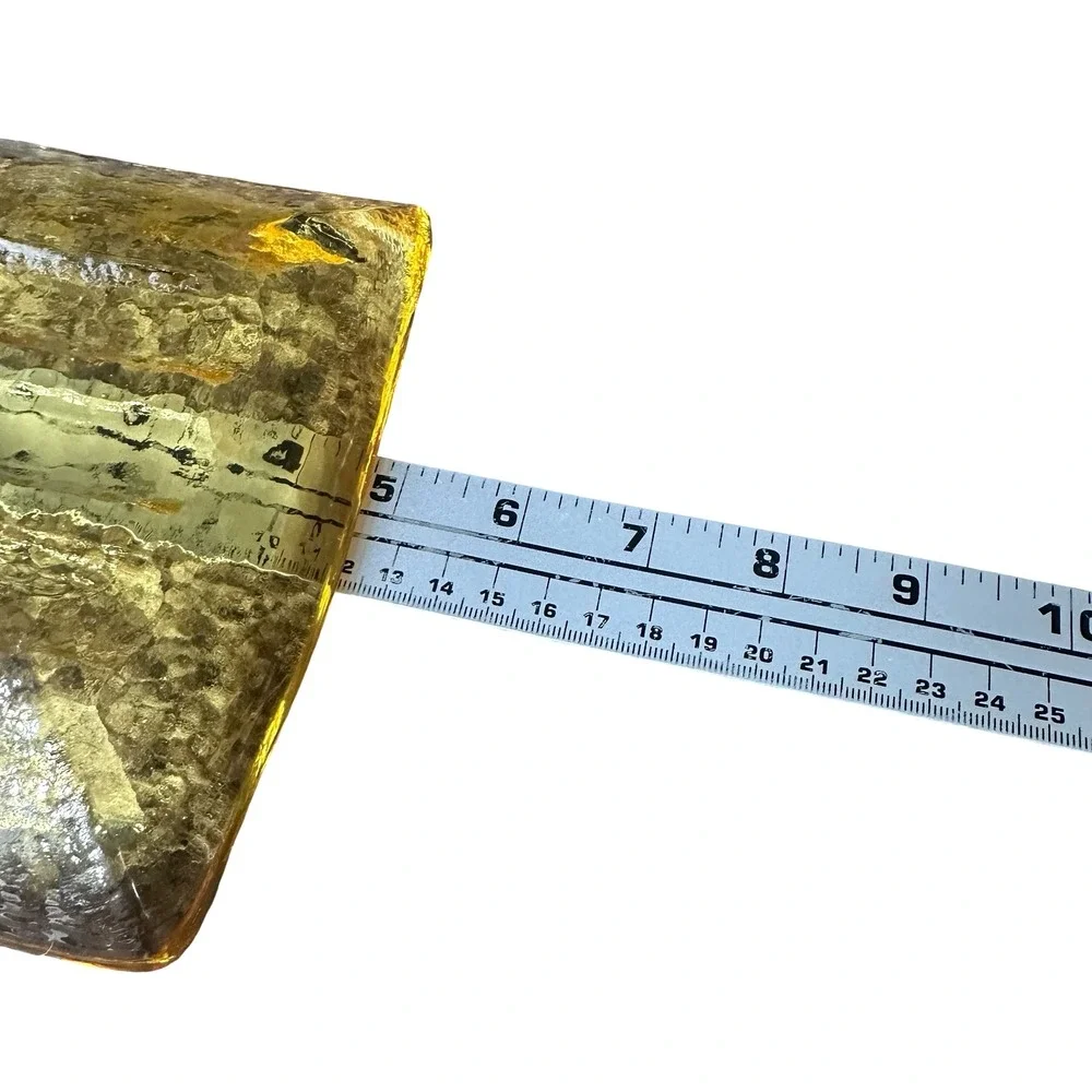 Fire & Light‎ Citrus Glass Soap Dish Rectangular Textured Recycled Glass Yellow